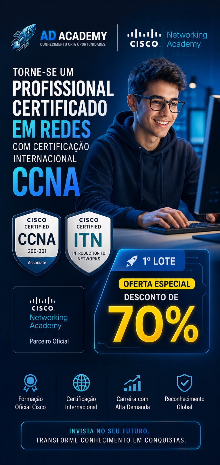 Alunos em formação de redes na AD Academy
